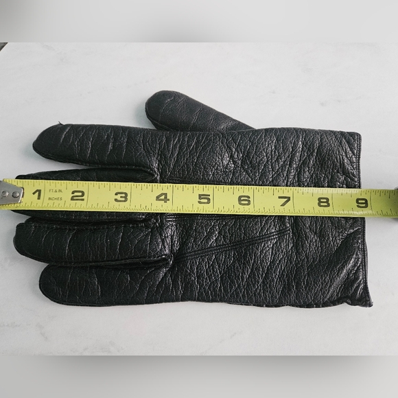Vintage 90s Coach Black Leather Cashmere Men's Gloves - Picture 7 of 8